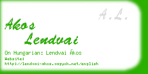akos lendvai business card